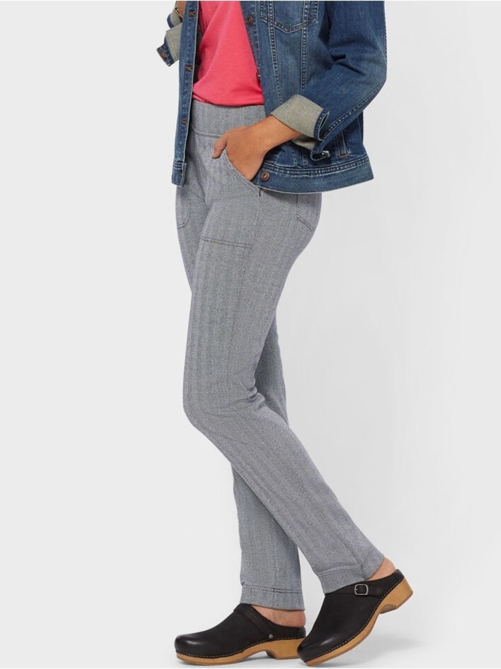 NWT! Duluth Trading Co Pants NoGA Naturale Womens XL x 31 Herringbone Slim Leg